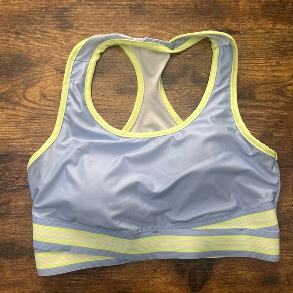 Varsity Spirit Light Blue with neon accent Women's Sports Bra size large - Picture 1 of 4